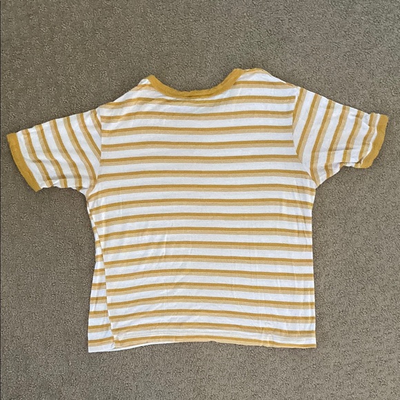 American Dream Yellow Striped Junior’s Top - Picture 3 of 4